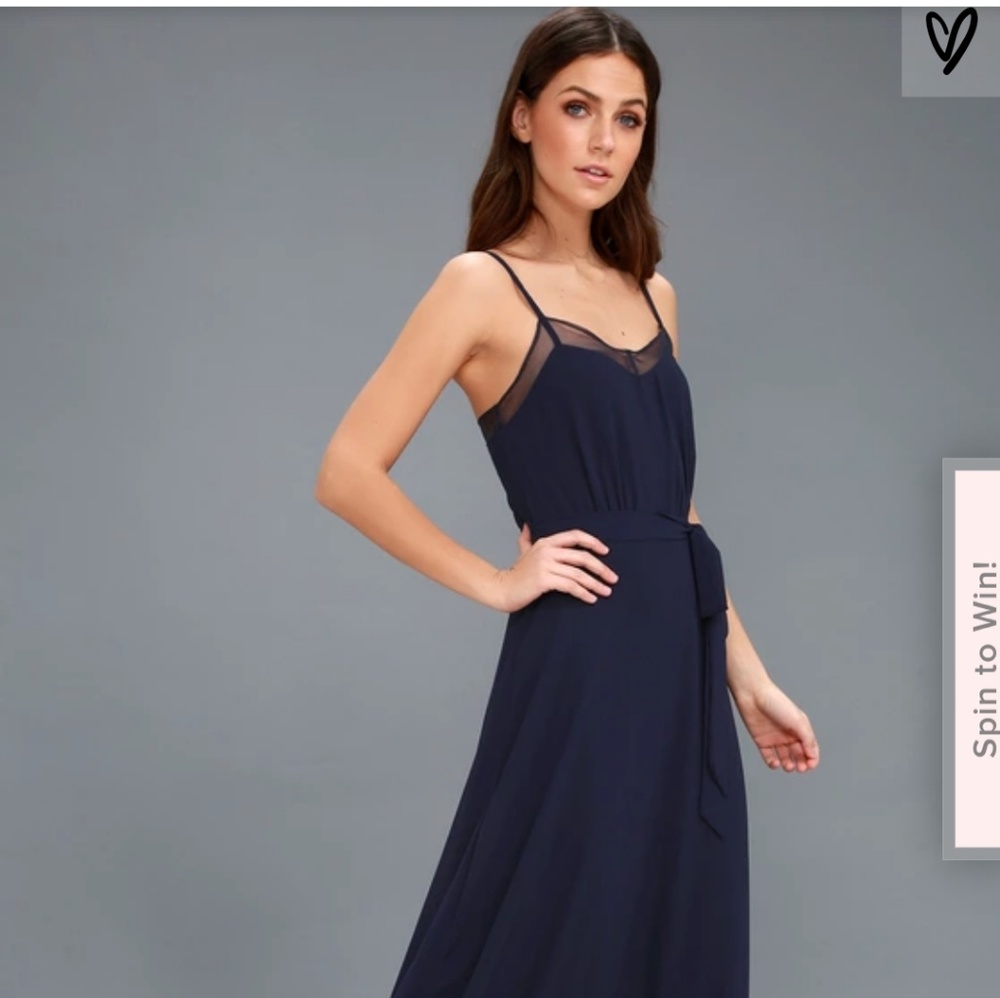 Lulu's Navy Blue Maxi Dress (Stars in Your Eyes)